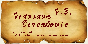 Vidosava Birčaković vizit kartica
